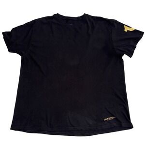 True Religion Black Cotton T Shirt Men's Extra Large Gold Logo Tee